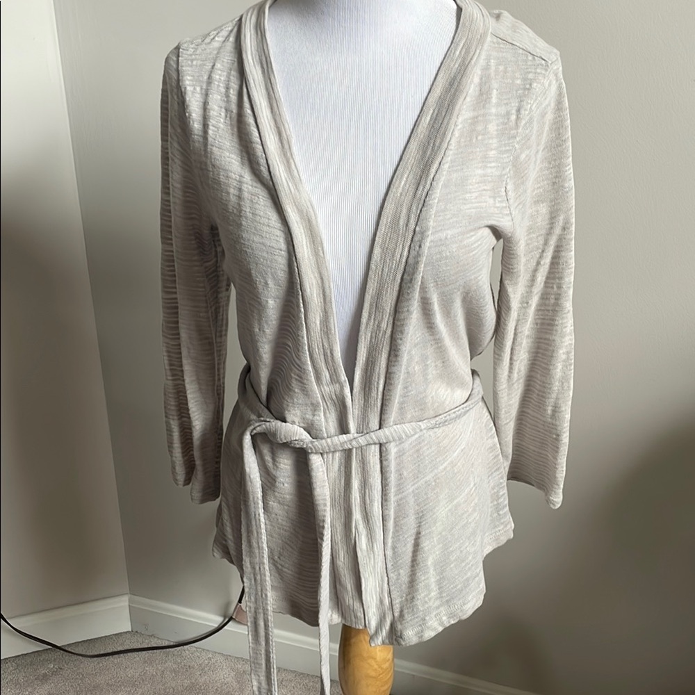 The Limited gray tie waist Sweater
